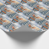 Christmas Mouse In Winter Forest Geschenkpapier (Ecke)