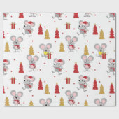 Christmas Mouse Pattern Geschenkpapier (Flach)