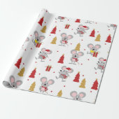 Christmas Mouse Pattern Geschenkpapier (Ungerollt)