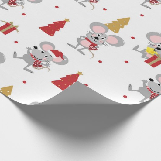Christmas Mouse Pattern Geschenkpapier (Ecke)