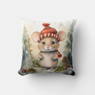 Christmas Mouse Throw Kissen