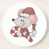 Christmas Mouse With Candy Cane Getränkeuntersetzer (Vorne)