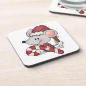 Christmas Mouse With Candy Cane Untersetzer (Linke Seite)