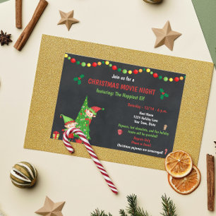 Christmas Movie Night Invitation Einladung