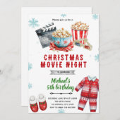 Christmas movie popcorn Invitation Einladung (Vorne/Hinten)