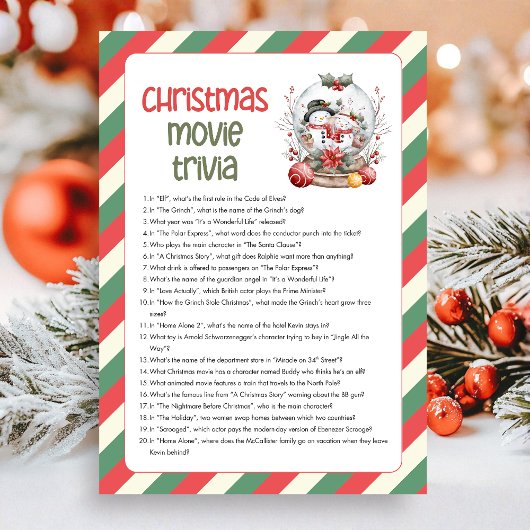 Christmas Movie Trivia Game Feiertagskarte