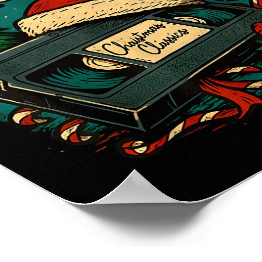 Christmas Movies Chill Retro Vhs Holiday Nostalgia Poster (Ecke)