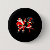 Christmas Mr Santa Mrs Claus Dancing African Ameri Button (Vorderseite)