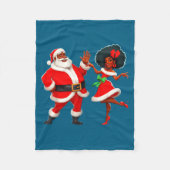 Christmas Mr Santa Mrs Claus Dancing African Ameri Fleecedecke (Vorderseite)