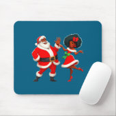 Christmas Mr Santa Mrs Claus Dancing African Ameri Mousepad (Mit Mouse)