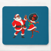 Christmas Mr Santa Mrs Claus Dancing African Ameri Mousepad (Vorne)