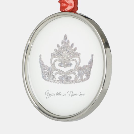 Christmas Mrs. America-like Crown Glass Ornament (Links)