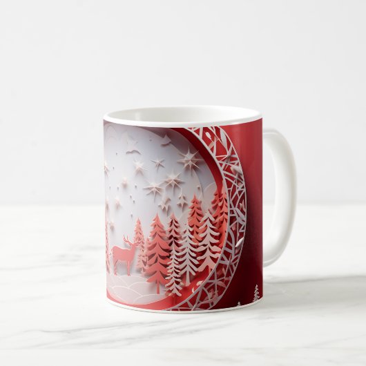 Christmas mug, Ceramic mug, Coffee mug decorated Kaffeetasse (VorderseiteRechts)