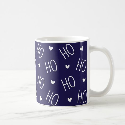Christmas Mug | Ho Ho Ho Santa Heart Minimalist Kaffeetasse (Rechts)