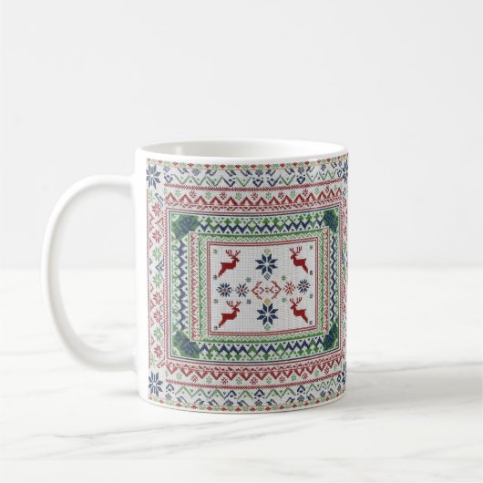 Christmas mug in the pattern of the ugly Nordic Kaffeetasse (Links)