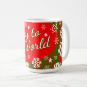 Christmas Mug – Joy to the World Red & Green Kaffeetasse (VorderseiteRechts)