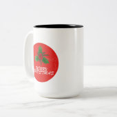 Christmas Mug – Merry Christmas Holly Design | Fes Zweifarbige Tasse (Vorderseite Links)