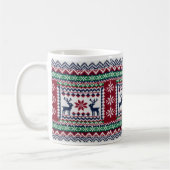 Christmas mug Traditional deer and snow stars desi Kaffeetasse (Links)