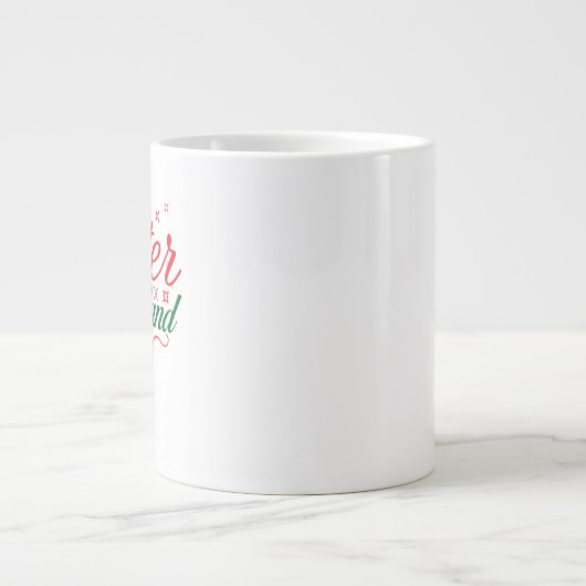 Christmas Mug – Warm Holiday Cocoa & Coffee Cup Jumbo-Tasse (Vorderseite)