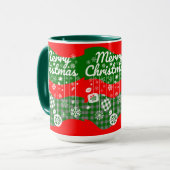 Christmas Mug – White Ornaments & Merry Christmas Tasse (Vorderseite Links)
