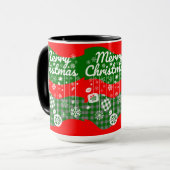 Christmas Mug – White Ornaments & Merry Christmas  Tasse (Vorderseite Links)