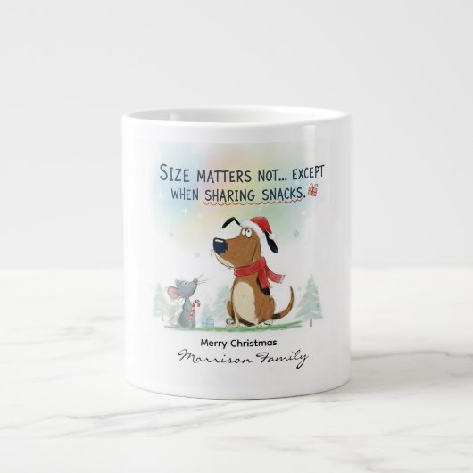 Christmas Mugs Cartoon illustration funny Jumbo-Tasse (Vorderseite)
