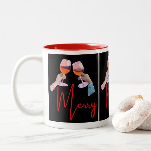 Christmas mugs zweifarbige tasse (Mit Donut)