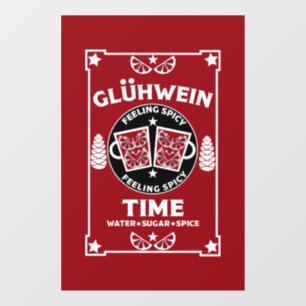 Christmas Mulled Red Wine Glühwein Fensteraufkleber
