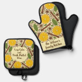 Christmas mulled wine spicy Light Yellow Ofenhandschuh & Topflappen-Set (Vorderseite/Rückseite)