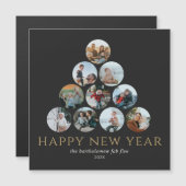 Christmas Multi Foto Magnet Black Gold (Vorne/Hinten)