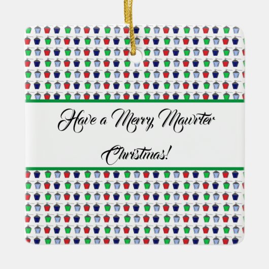 Christmas Multicolor Bryn Mawr Lanterns Keramikornament (Vorderseite)