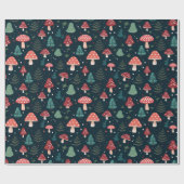 Christmas Mushroom Pattern Holiday Geschenkpapier (Flach)