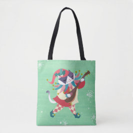 Christmas Music Elf Cat Green Tasche