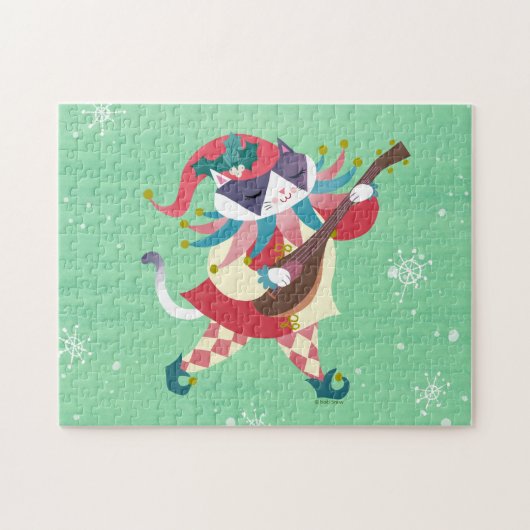 Christmas Music Elf Cat Puzzle (Horizontal)