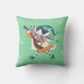 Christmas Music Elf Cat Throw Kissen Kissen (Rückseite)