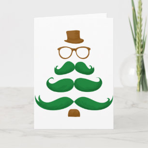 Christmas Mustache Tree Feiertagskarte