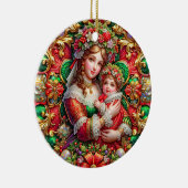 CHRISTMAS ~ Mutter und Kind im 19. Jahrhundert ~ Keramik Ornament (Rechts)