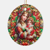 CHRISTMAS ~ Mutter und Kind im 19. Jahrhundert ~ Keramik Ornament (Links)
