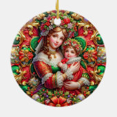CHRISTMAS ~ Mutter und Kind im 19. Jahrhundert ~ Keramik Ornament (Hinten)