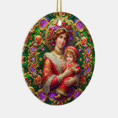 CHRISTMAS ~ Mutter und Kind im 19. Jahrhundert ~ Keramik Ornament (Rechts)