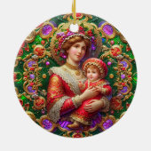 CHRISTMAS ~ Mutter und Kind im 19. Jahrhundert ~ Keramik Ornament (Hinten)