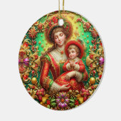 CHRISTMAS ~ Mutter und Kind im 19. Jahrhundert ~ Keramik Ornament (Links)