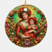 CHRISTMAS ~ Mutter und Kind im 19. Jahrhundert ~ Keramik Ornament (Hinten)
