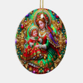 CHRISTMAS ~ Mutter und Kind im 19. Jahrhundert ~ Keramik Ornament (Rechts)