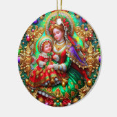 CHRISTMAS ~ Mutter und Kind im 19. Jahrhundert ~ Keramik Ornament (Links)