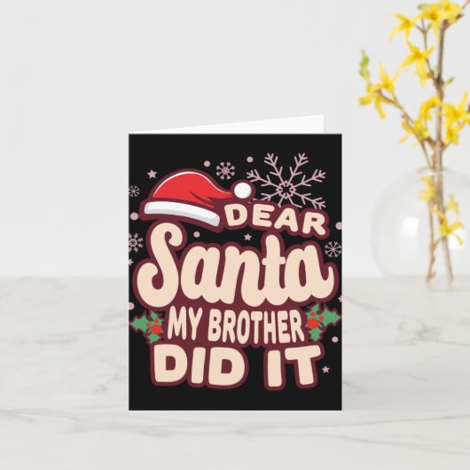 Christmas My Brother Did It Funny T Shirt Karte (Gelbe Blume)