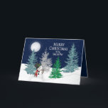 Christmas - My Secret Pal -Night Snow & Snowman Feiertagskarte<br><div class="desc">Beautiful yet fun Christmas greeting -  Personalize and make it your own.
Note: Image has been designed digitally for a more realistic affect.</div>