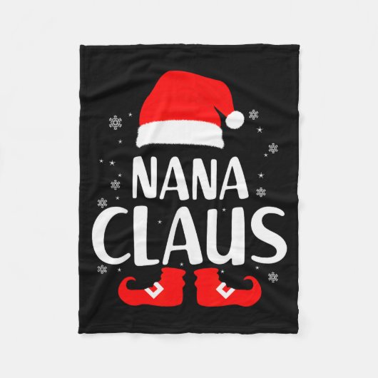 Christmas Nana Claus Leopard Family Matching Pajam Fleecedecke (Vorderseite)
