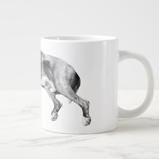 Christmas Nap, Pit Mix Peace Jumbo-Tasse (Rechts)