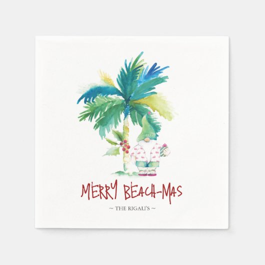 Christmas Napkins Tropical Beach Serviette (Vorderseite)